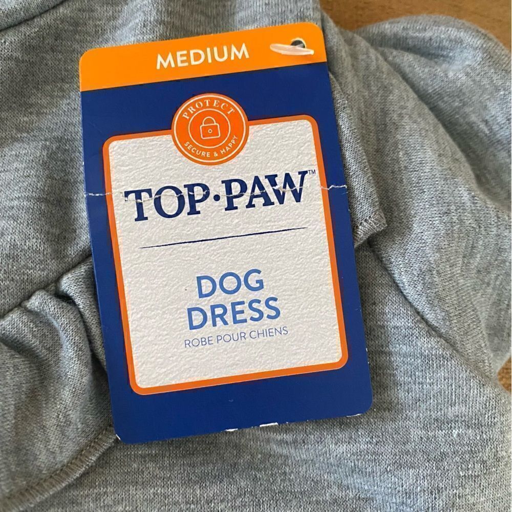 Top Paw Gray/Peach/Blue Floral Dress for Dogs. Size Medium. NWT! - Picture 3 of 5